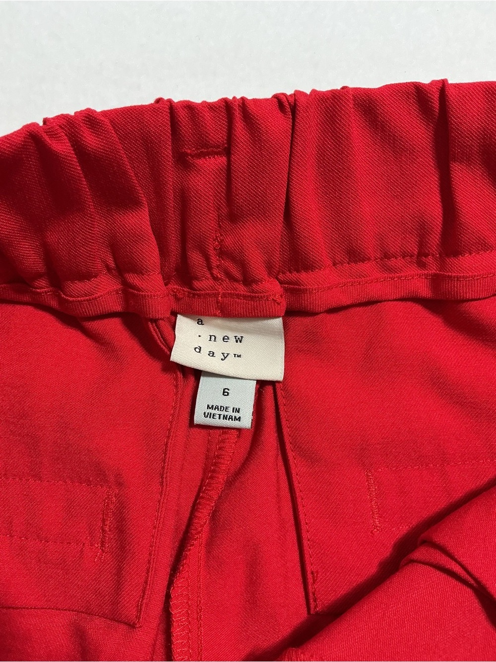 A New Day Red High Rise Pleated Wide Leg Pants Size 6 - Picture 8 of 8